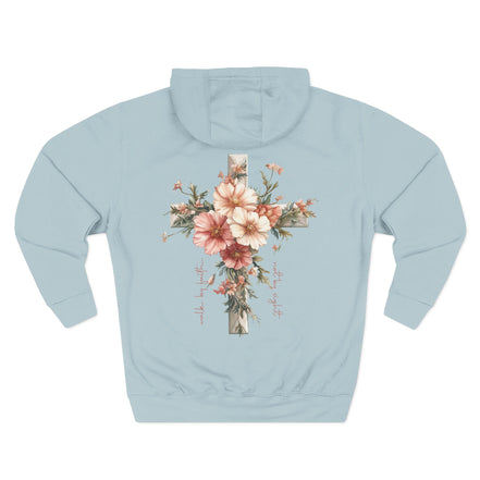 Jesus Is the Light Floral Cross Hoodie — Christian Faith Graphic Hoodie