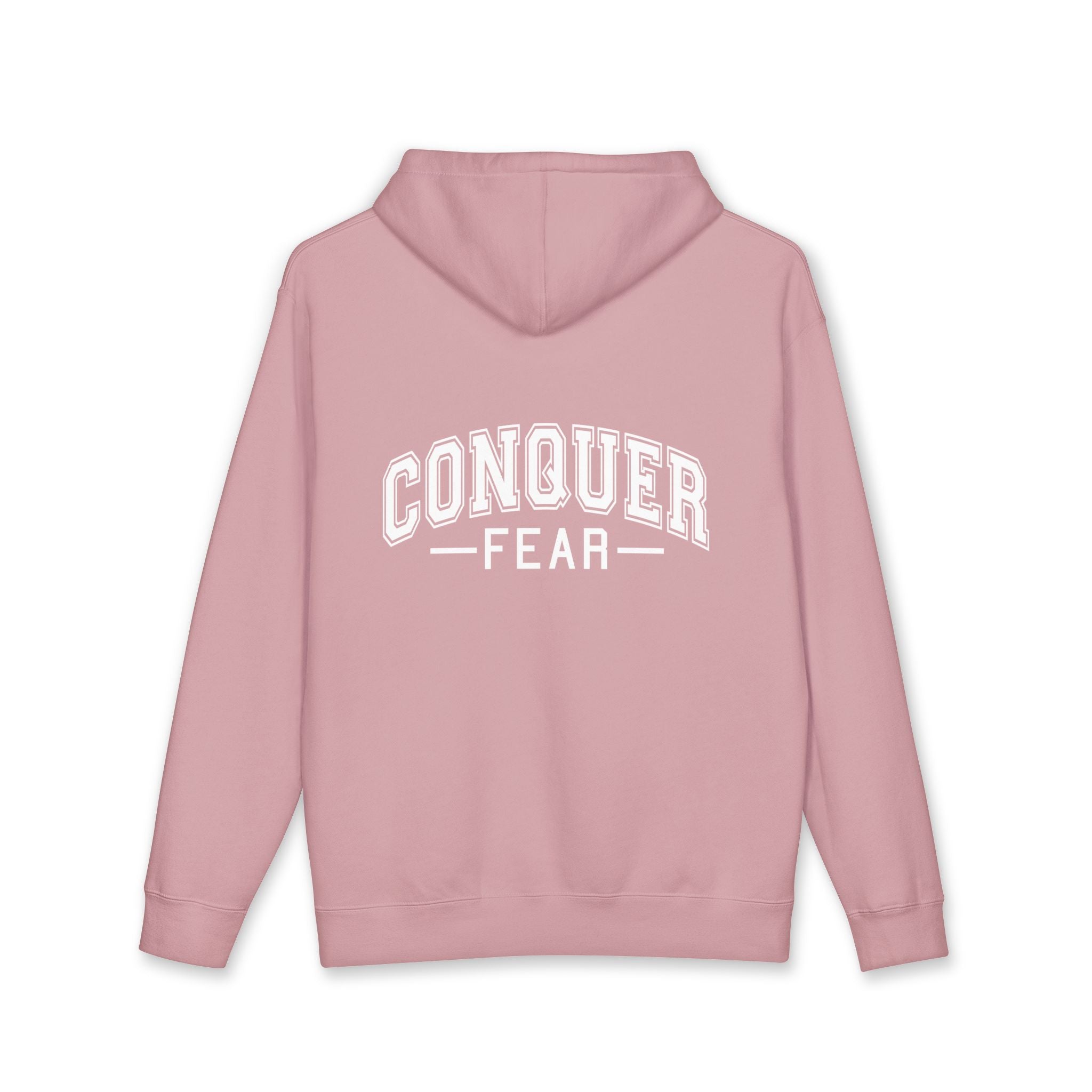 Unisex Hoodie — Conquer Fear Graphic Hooded Sweatshirt (Motivational Pullover)