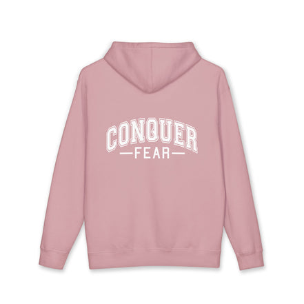 Unisex Hoodie — Conquer Fear Graphic Hooded Sweatshirt (Motivational Pullover)