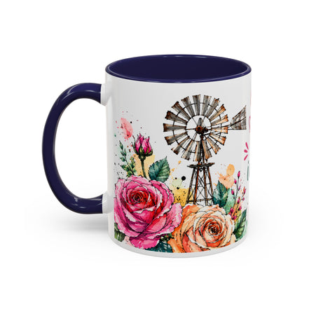 "Faith Makes the Impossible Possible" Coffee Mug — Floral Cross Inspirational Christian 110z