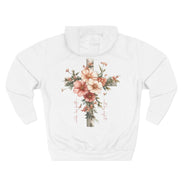 Jesus Is the Light Floral Cross Hoodie — Christian Faith Graphic Hoodie