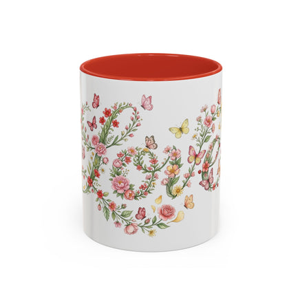 Floral Love Accent Coffee Mug — Butterfly Garden 11/15oz
