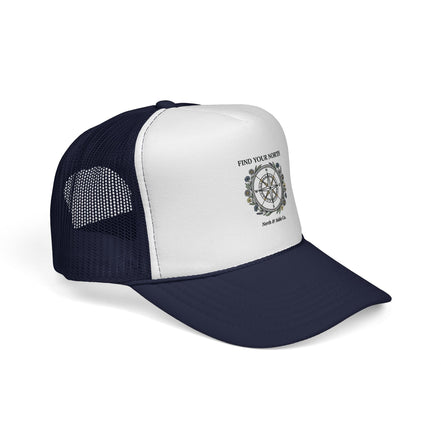 Find Your North Trucker Cap — Compass Graphic Mesh Baseball Hat
