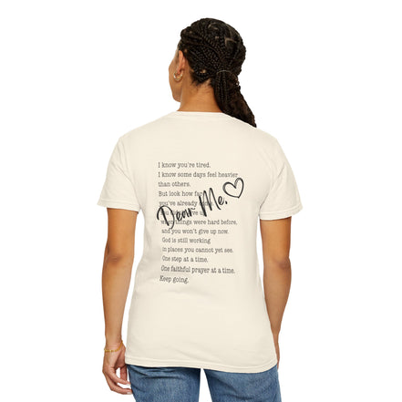 Encouraging Note T-Shirt — 'Never Give Up' Inspirational Tee