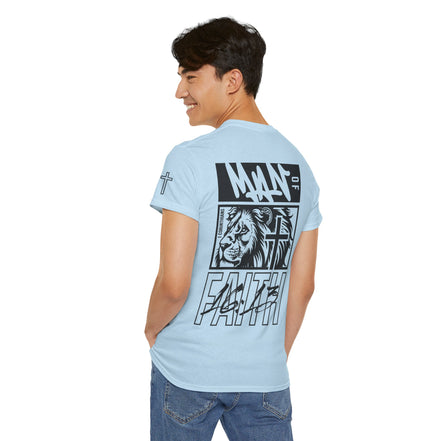 Men's Motivational "Man of Faith" - Heavy Cotton Tee