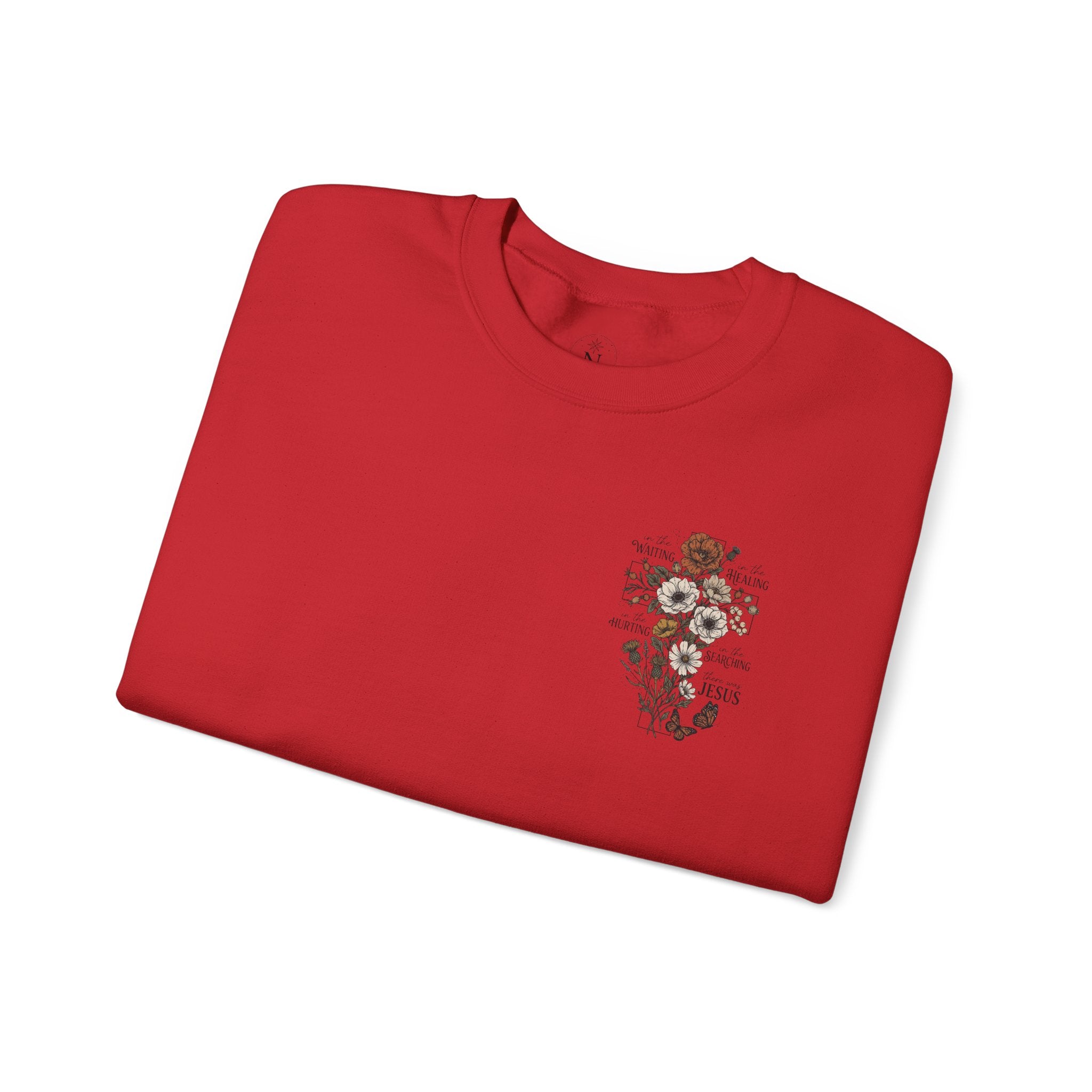 Religious Floral Cross - Inspirational Heavy Blend™ Crewneck Sweatshirt