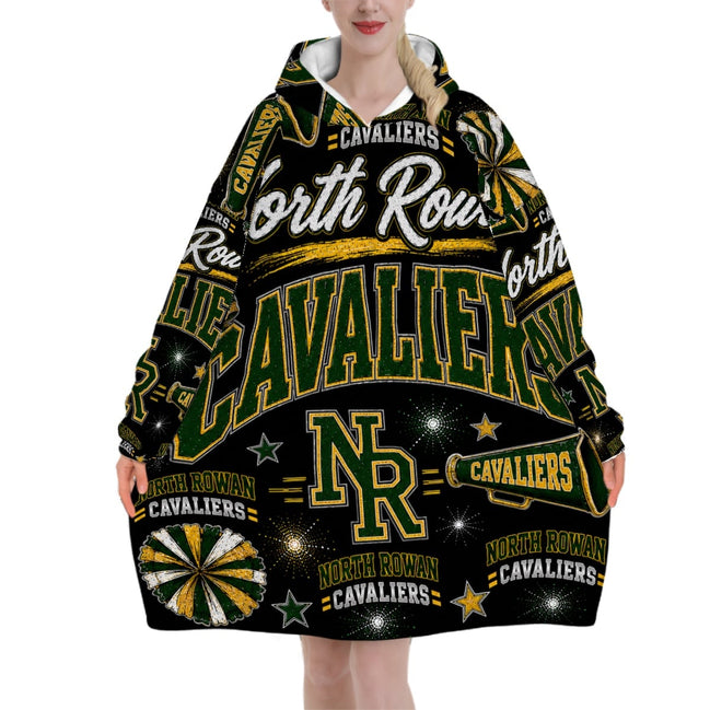 Cheer Inspired - North Rowan Cavaliers - Adult Blanket Hoodie