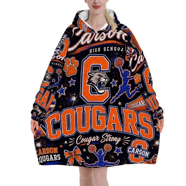 Cheer Inspired - J.C. Carson Cougars - Adult Blanket Hoodie