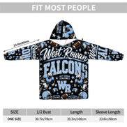 Football Inspired - West Rowan Falcons - Adult Blanket Hoodie