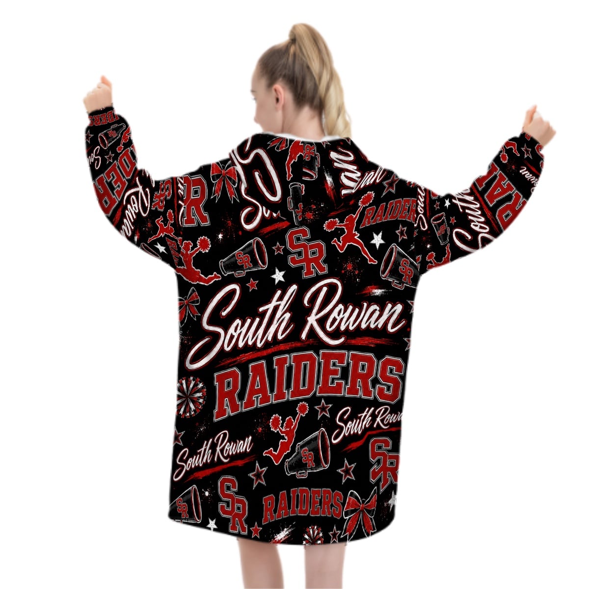 Cheer Inspired - South Rowan Raiders - Adult Blanket Hoodie