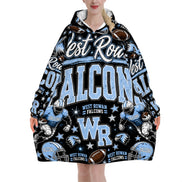 Football Inspired - West Rowan Falcons - Adult Blanket Hoodie