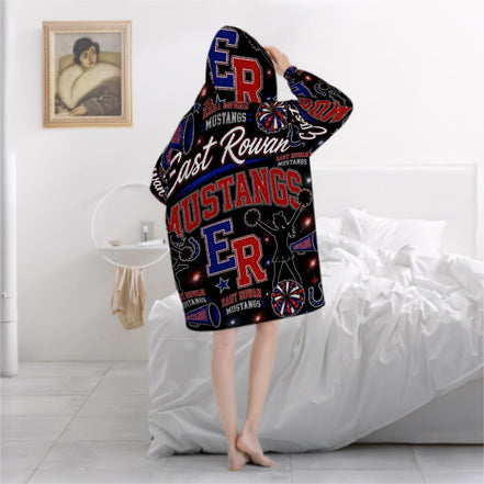 Cheer Inspired - East Rowan Mustangs - Adult Blanket Hoodie