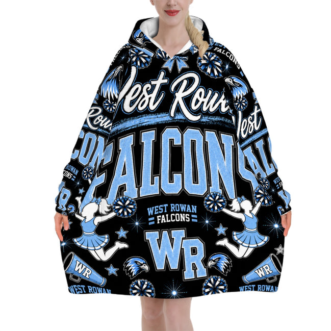 Cheer Inspired - West Rowan Falcons - Adult Blanket Hoodie