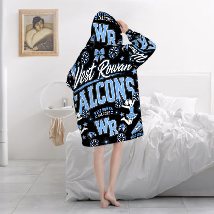 Cheer Inspired - West Rowan Falcons - Adult Blanket Hoodie