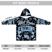 Cheer Inspired - West Rowan Falcons - Adult Blanket Hoodie