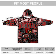 Football Inspired - China Grove Cardinals - Kids Blanket Hoodie