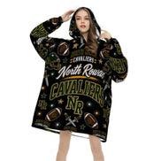 Football Inspired - North Rowan Cavaliers - Adult Blanket Hoodie
