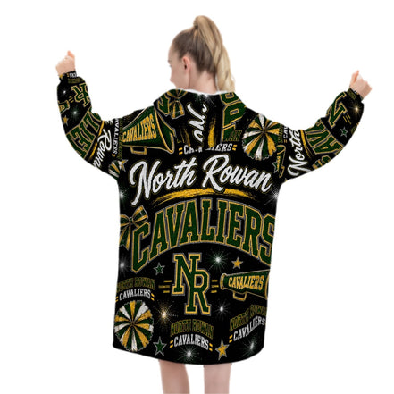 Cheer Inspired - North Rowan Cavaliers - Adult Blanket Hoodie