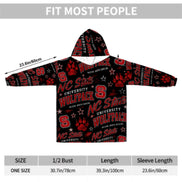 College Themed Adult Blanket Hoodie - NC State Wolfpacks