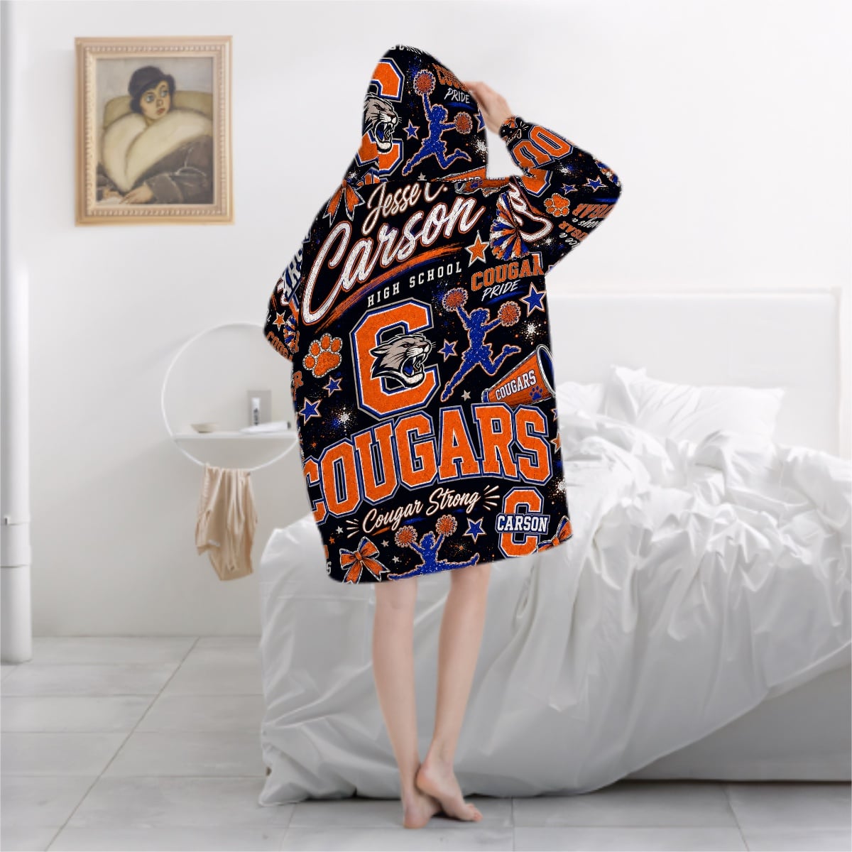 Cheer Inspired - J.C. Carson Cougars - Adult Blanket Hoodie