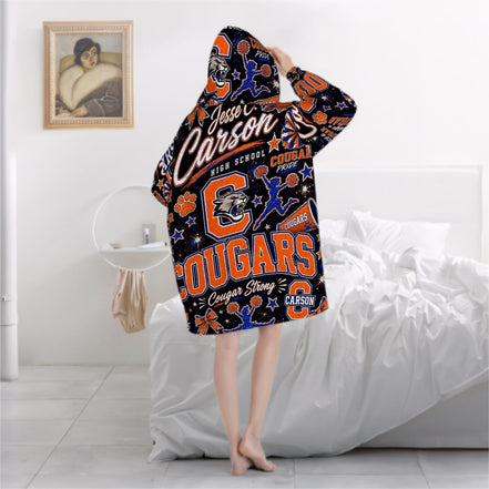 Cheer Inspired - J.C. Carson Cougars - Adult Blanket Hoodie