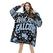 Football Inspired - West Rowan Falcons - Adult Blanket Hoodie